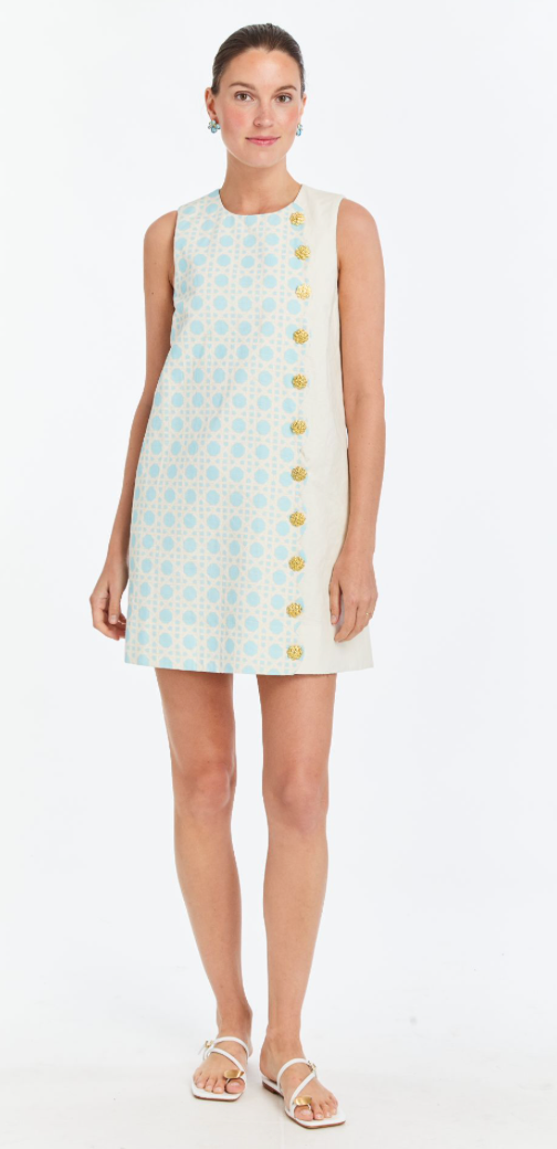 Etta Scallop Mini Dress 2 / Solihiya Ivory/Blue