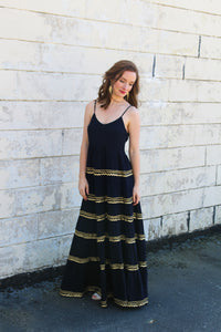 Navy & gold maxi