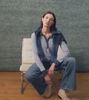 J Society Denim Trim-Knit Sweater