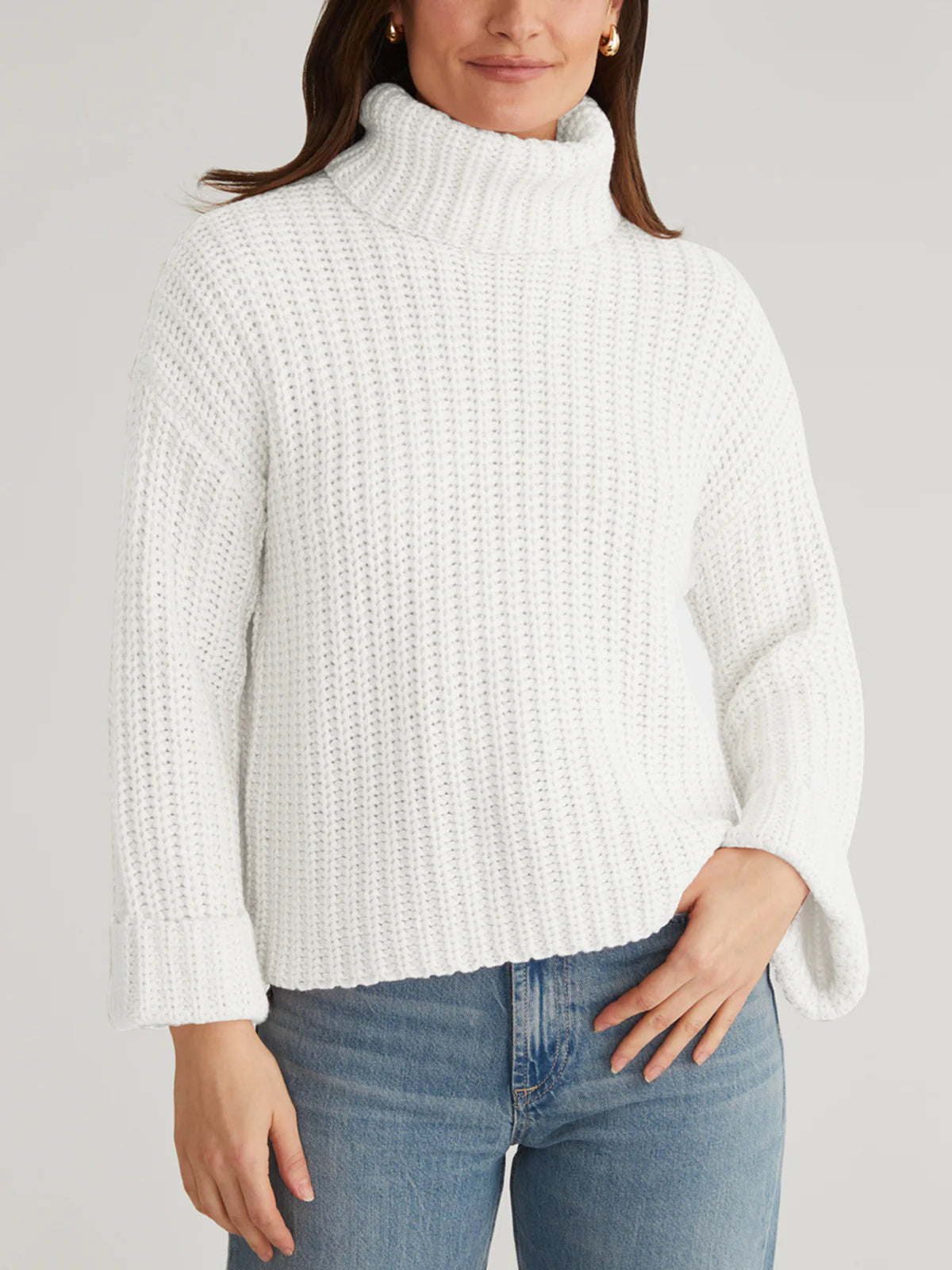 Vida: turtleneck shaker pullover