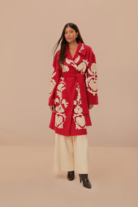 Helen Red Fleece Coat