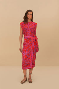 Paisley Scarf Red T Shirt Blouse