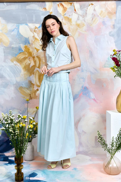 The Cara Skirt in Ice Blue