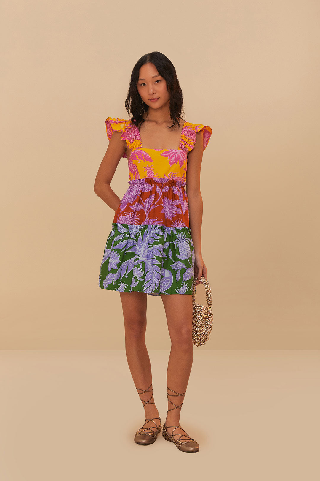 Tropical Swing Mix Mini Dress.