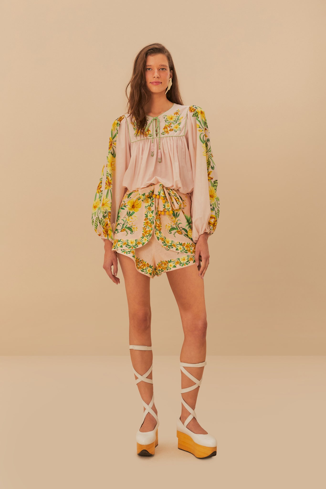 Botanical Beauty Pink Long Sleeve Top.