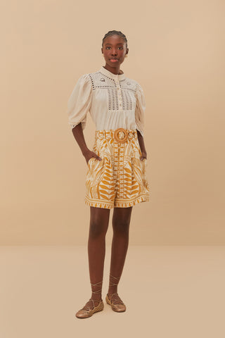 Lace Nature Off White Shorts