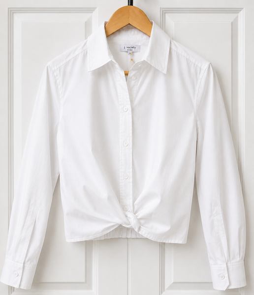 J Society Chocolate Brown Button-up Top