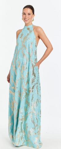 Blue Gold Gown. - MESTIZA.