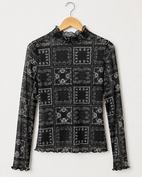 Paisley Mesh Top