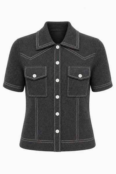 SIENNA WESTERN SHORT SLEEVE SWEATER