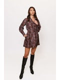 Anja Dress- Brown and Black Mini Dress- HUTCH