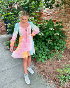 Sunset Smocked Mini Dress