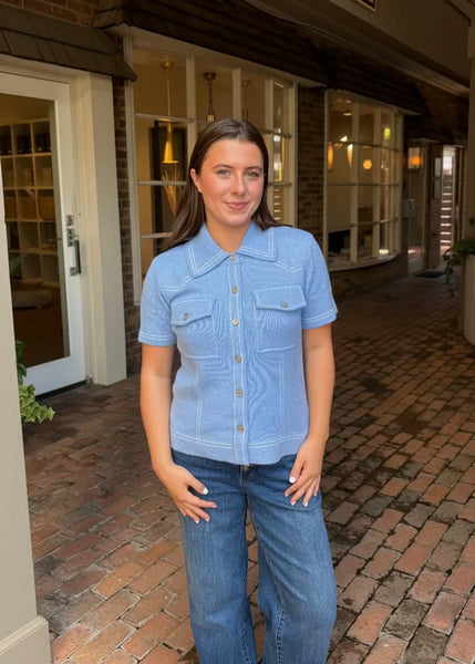 SIENNA WESTERN SHORT SLEEVE SWEATER