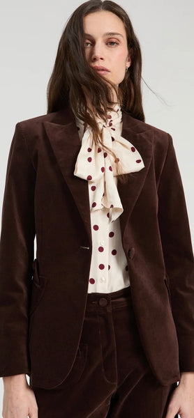 Brown Velvet Blazer By Vilagallo