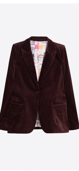 Brown Velvet Blazer By Vilagallo