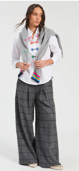 White Shirt Multicolor Frogging By Vilagallo
