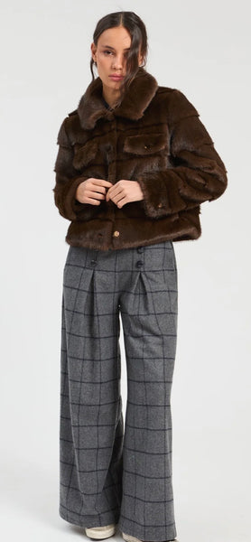 Brown Fur Jacket By Vilagallo