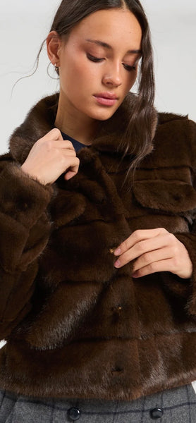 Brown Fur Jacket By Vilagallo