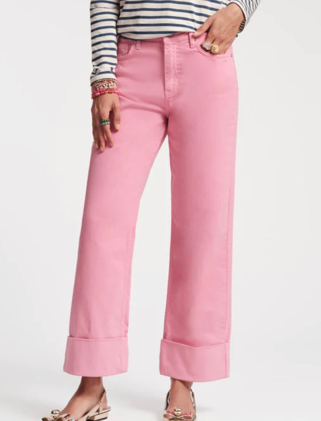 Pink Smarty Cuffed Jeans