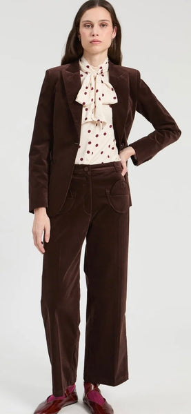 Ari Velvet Trousers In Brown