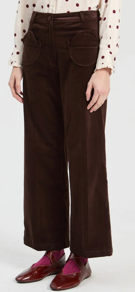 Ari Velvet Trousers In Brown