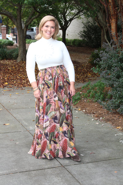 3d Flower Long Sleeve Blouse