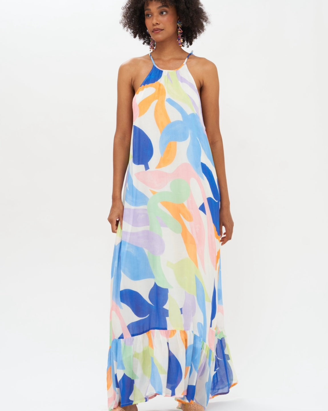 Beautiful cotton abstract maxi dress by Oliphant.