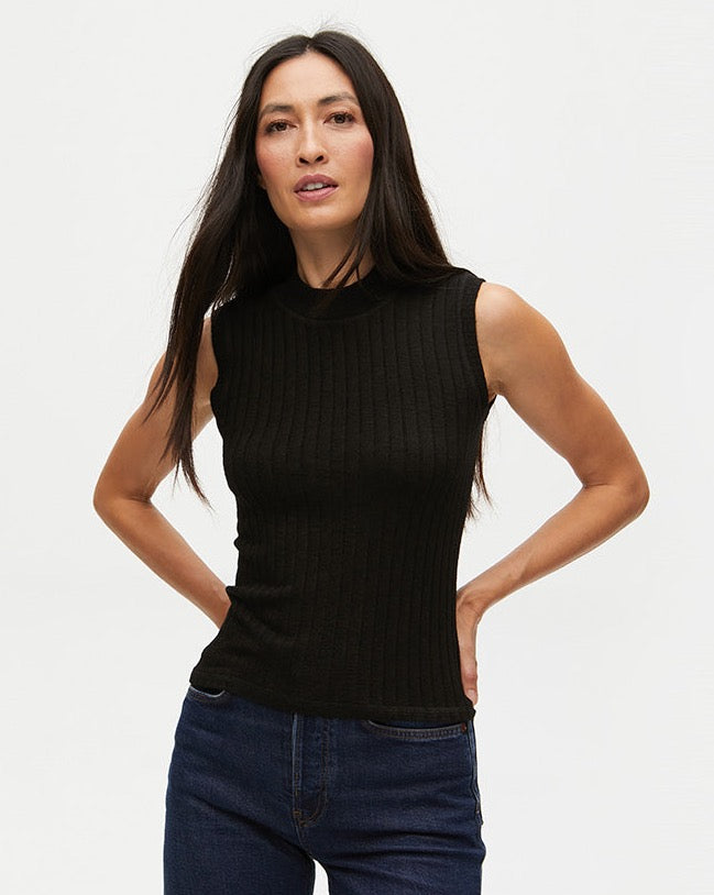Violet Mock Neck Shell