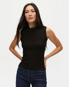 Violet Mock Neck Shell