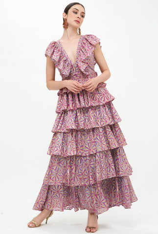 Yoke Ruffle Maxi