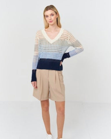Pointelle V Neck Cashmere