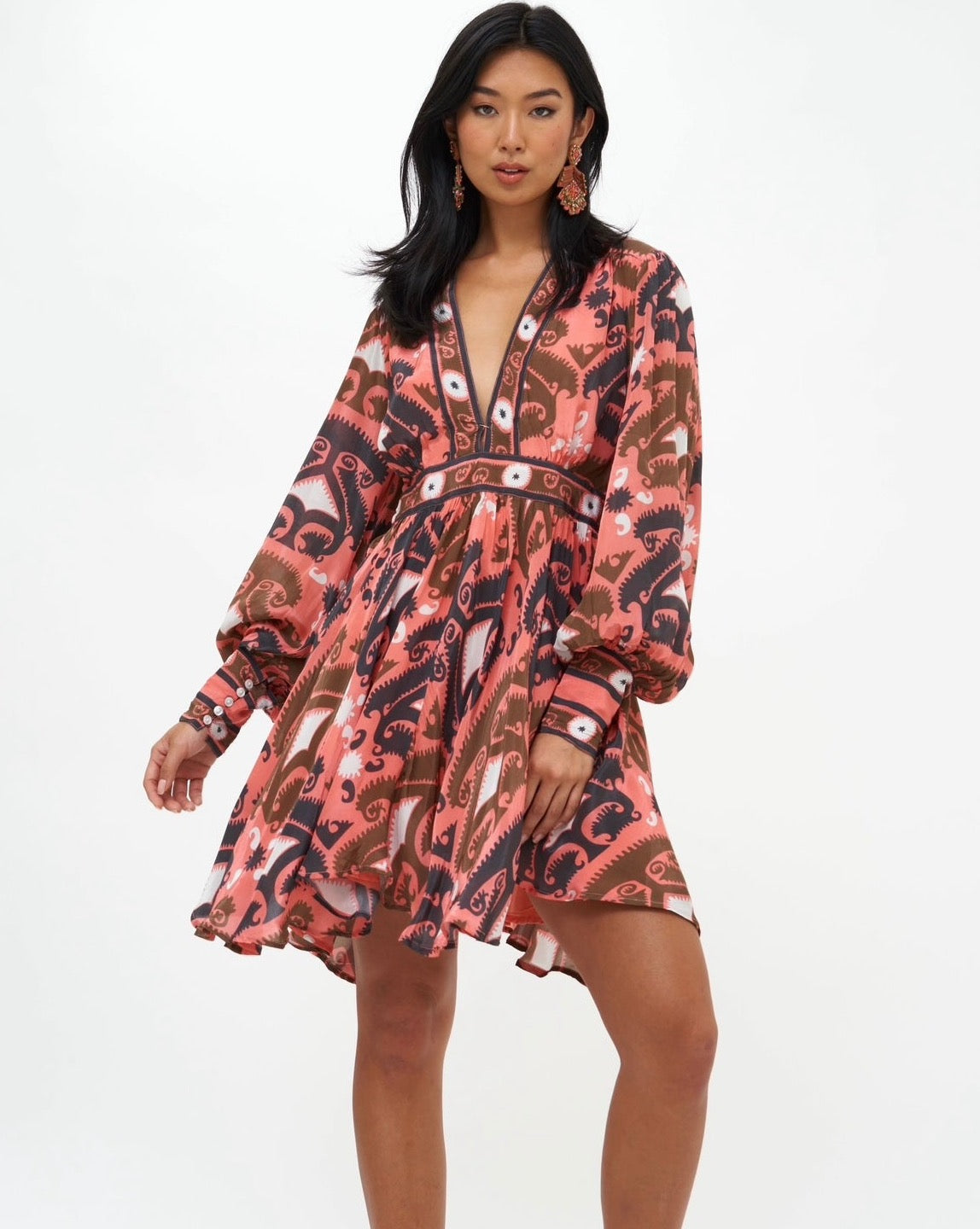 oliphant mini dresses OLIPHANT Smocked Drop Mini Dress Toscana Green