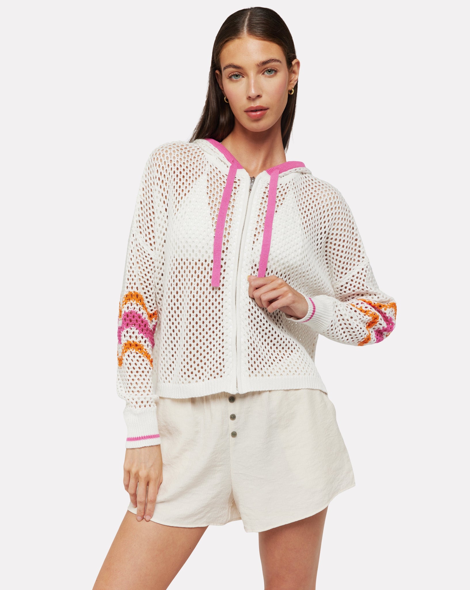 Wave Pointelle Hoodie