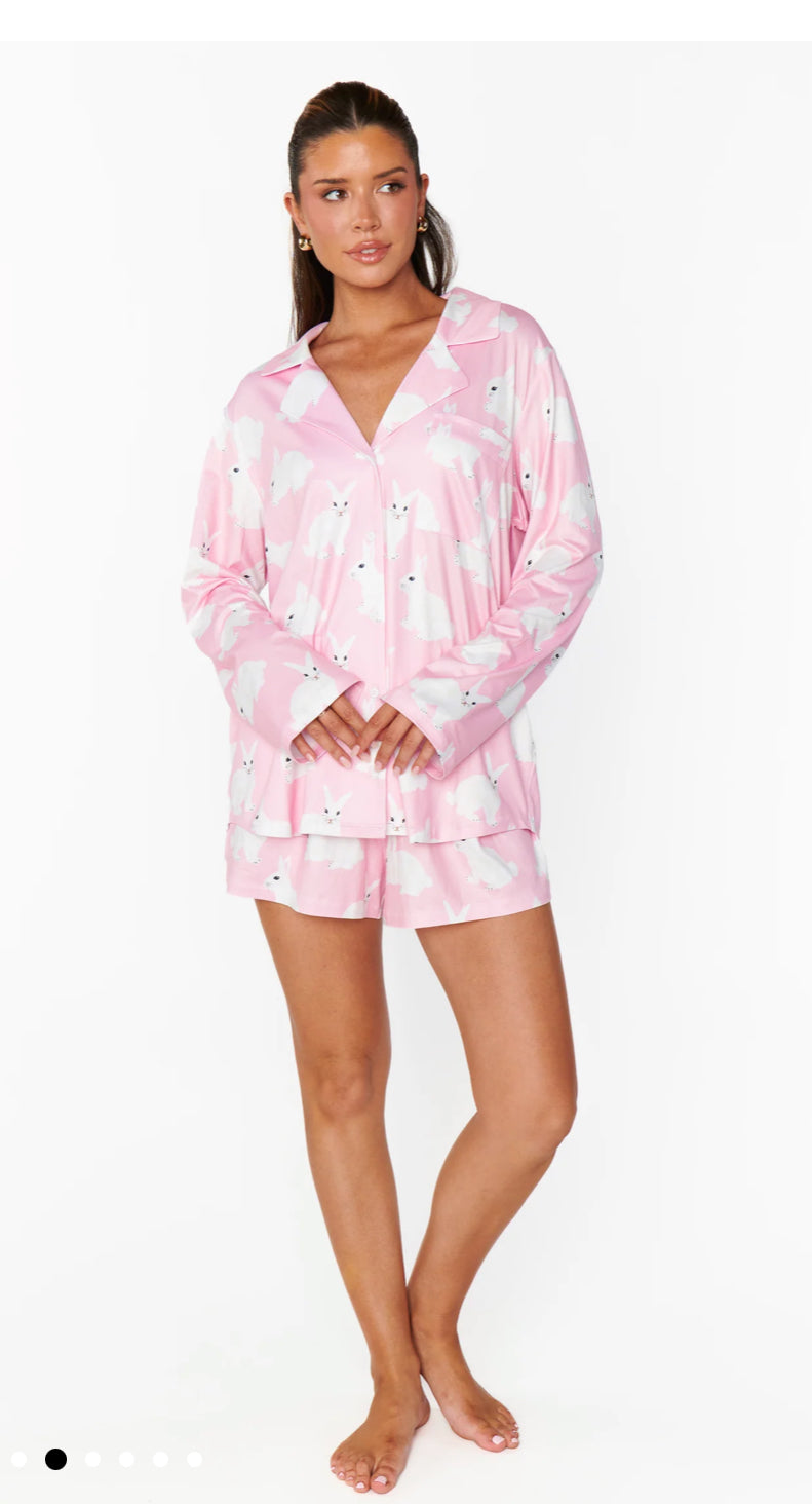Pink Bunnies Jersey PJ Set