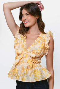 Hot Pink Flutter Sleeve Top - HUTCH