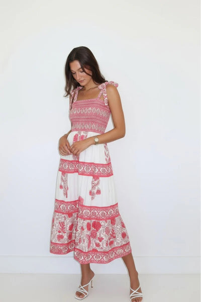 Abigail dress peacock pink