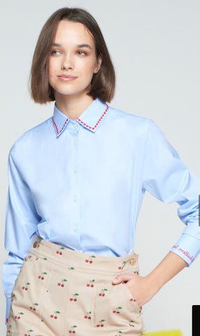 VILAGALLO- Blue Shirt with Hearts