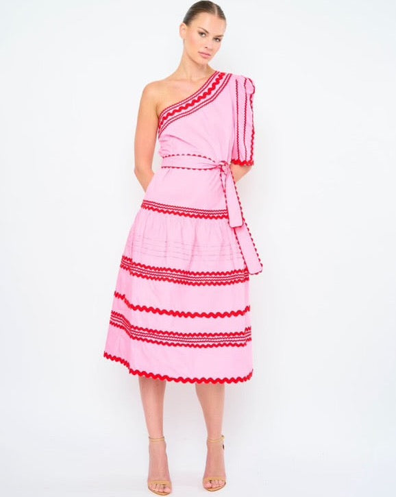 Pink Off-Shoulder Kerrin Dress
