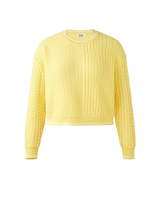 Mixed Crew Neck Pullover Sweater
