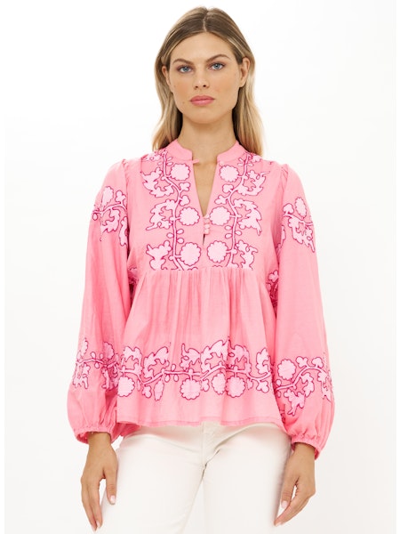 Mandarin Balloon Top - Tangler Pink