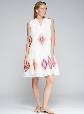 Vilagallo Sleeveless Embroidered Dress