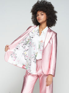 Pink Metallic Blazer - Vilagallo