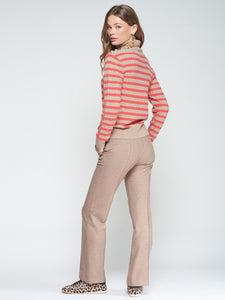 Beige Straight Trousers- Vilagallo