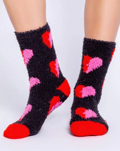 Charcoal Hearts Socks