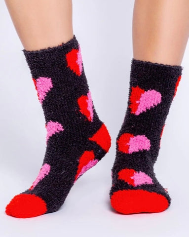 Charcoal Hearts Socks