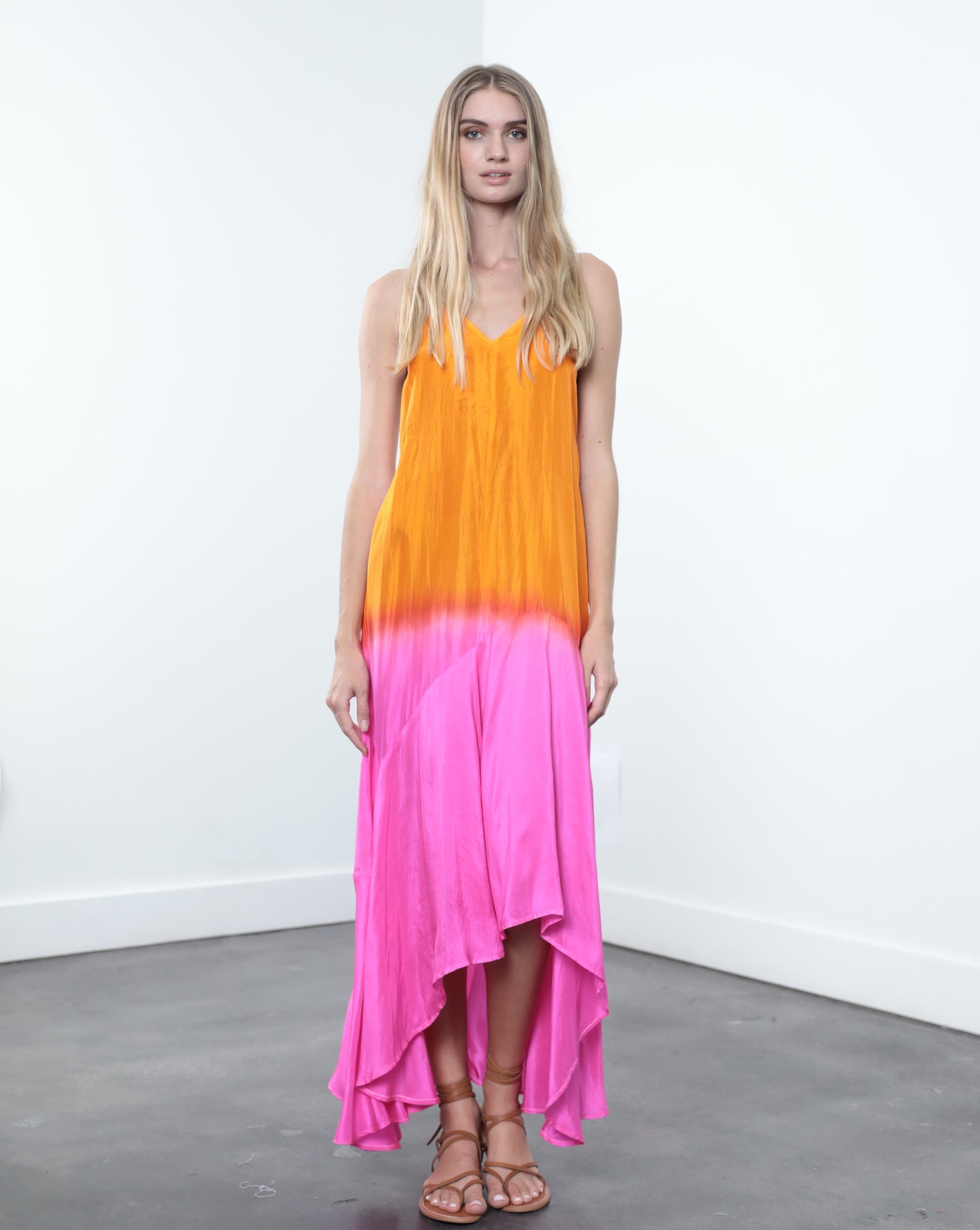 Ombre Silk Maxi Dress Large Ombre Silk Maxi Dress Large