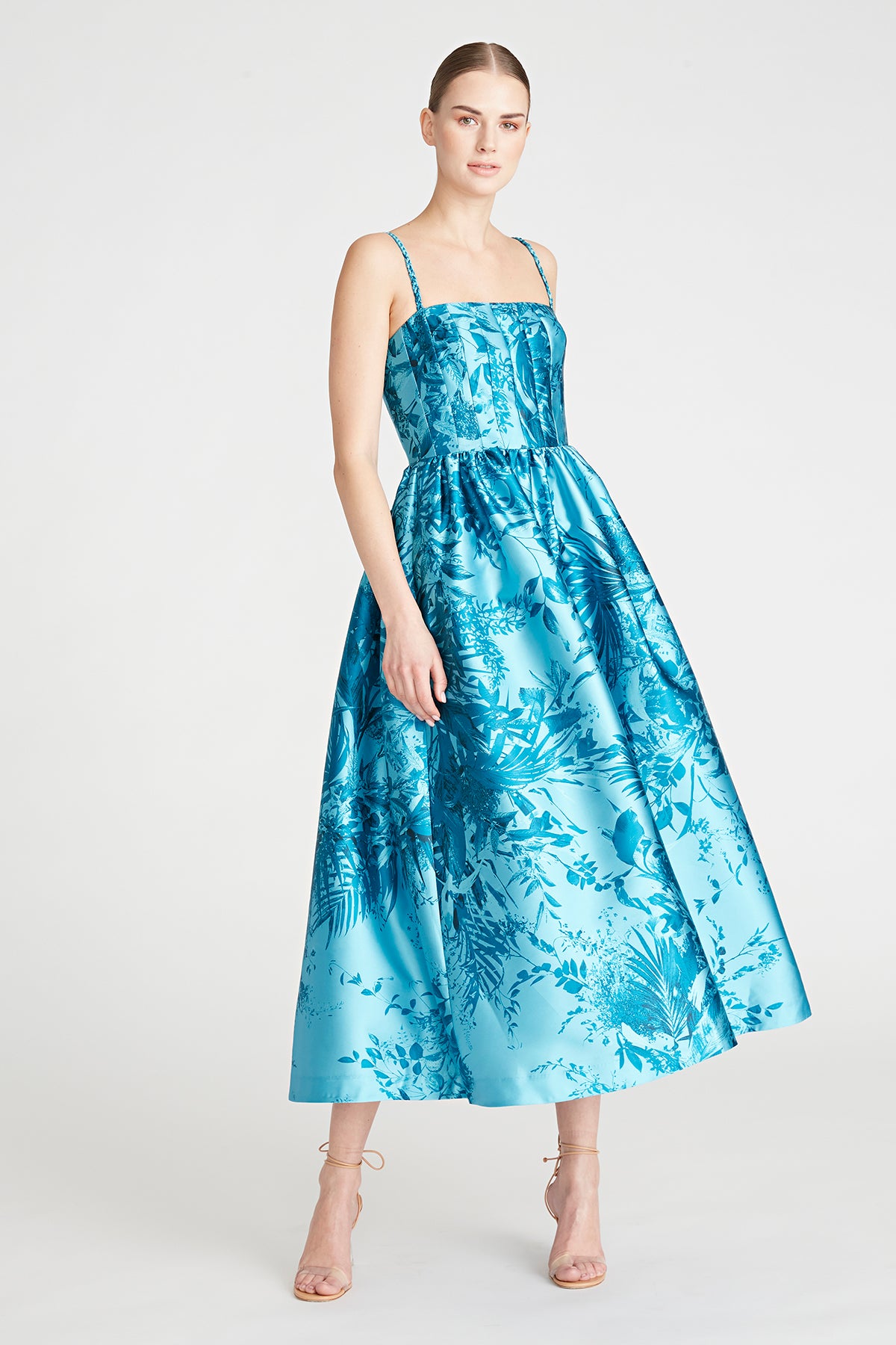 mikado midi dress Ellie Mikado Midi Dress In Emerald Rhea Costa