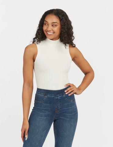 Ribbed Mock Neck Bodysuit