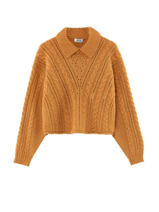 Spun Cable Polo Pullover