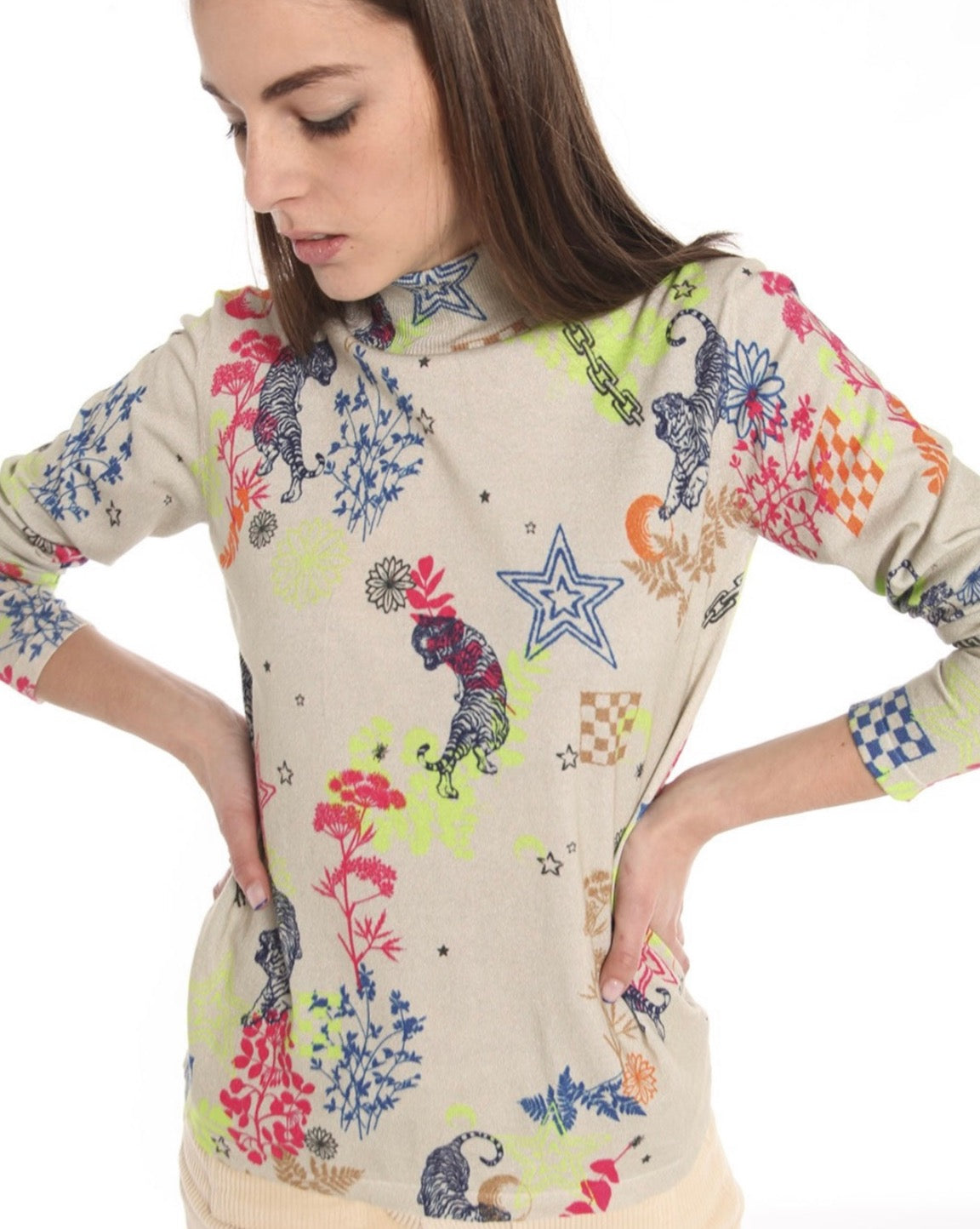 Betsy Tiger Turtleneck
